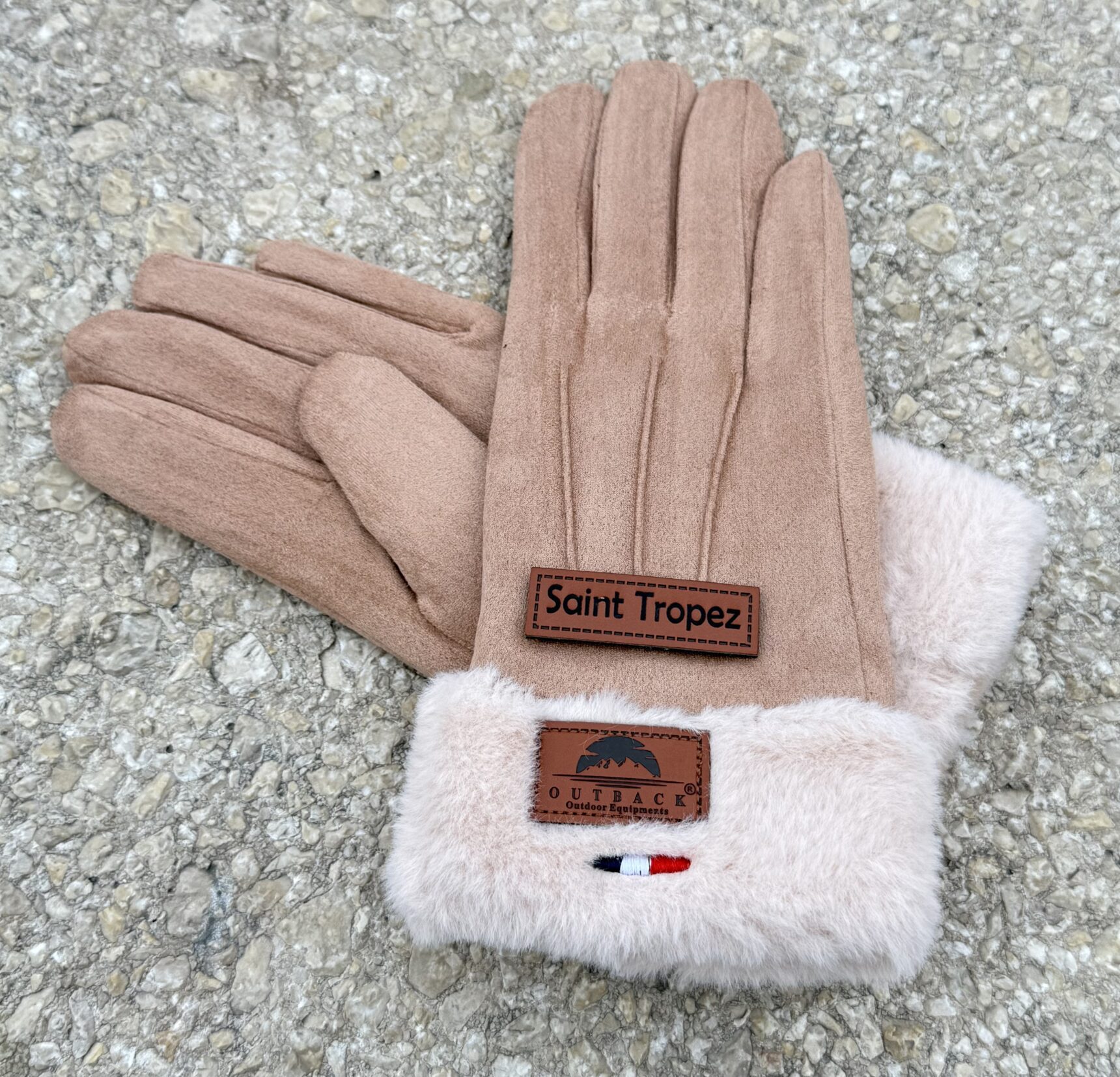 Gants beige femme